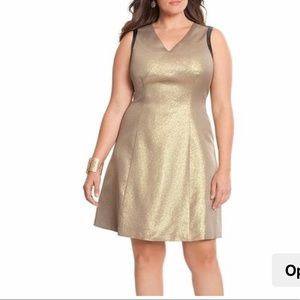 DKNYC Gold Shimmer Ponte Dress